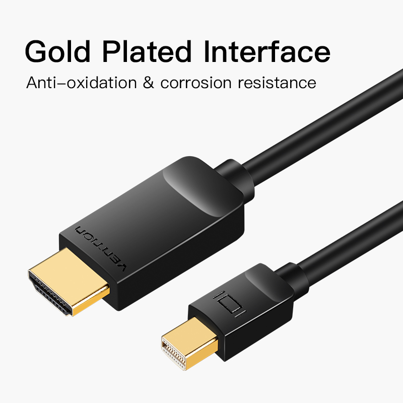 Vention Thunderbolt Mini DP to HDMI Cable Mini Displayport to HDMI Cable Computer TV Adapter for PC HDTV Projector 1080P