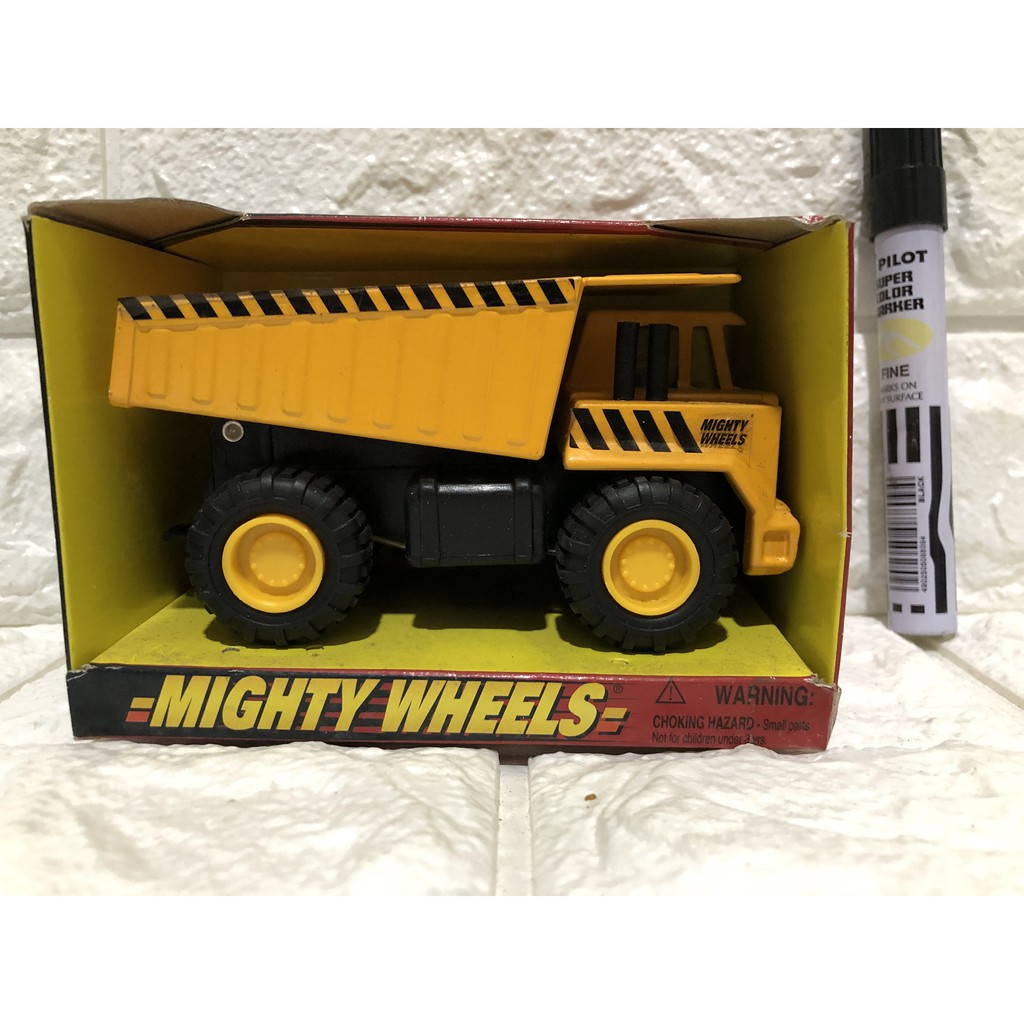 mighty wheels heavy steel and plastic toy truck box