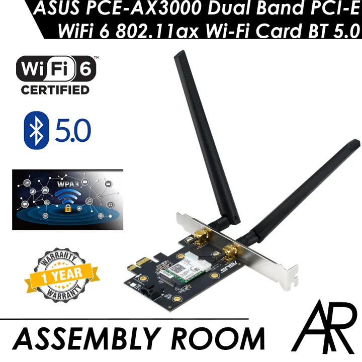 Asus Pce Ax3000 Dual Band Pci E Wifi 6 802 11ax Wi Fi Card Bluetooth 5 0 Ofdma Mu Mimo Antenna Lazada Ph