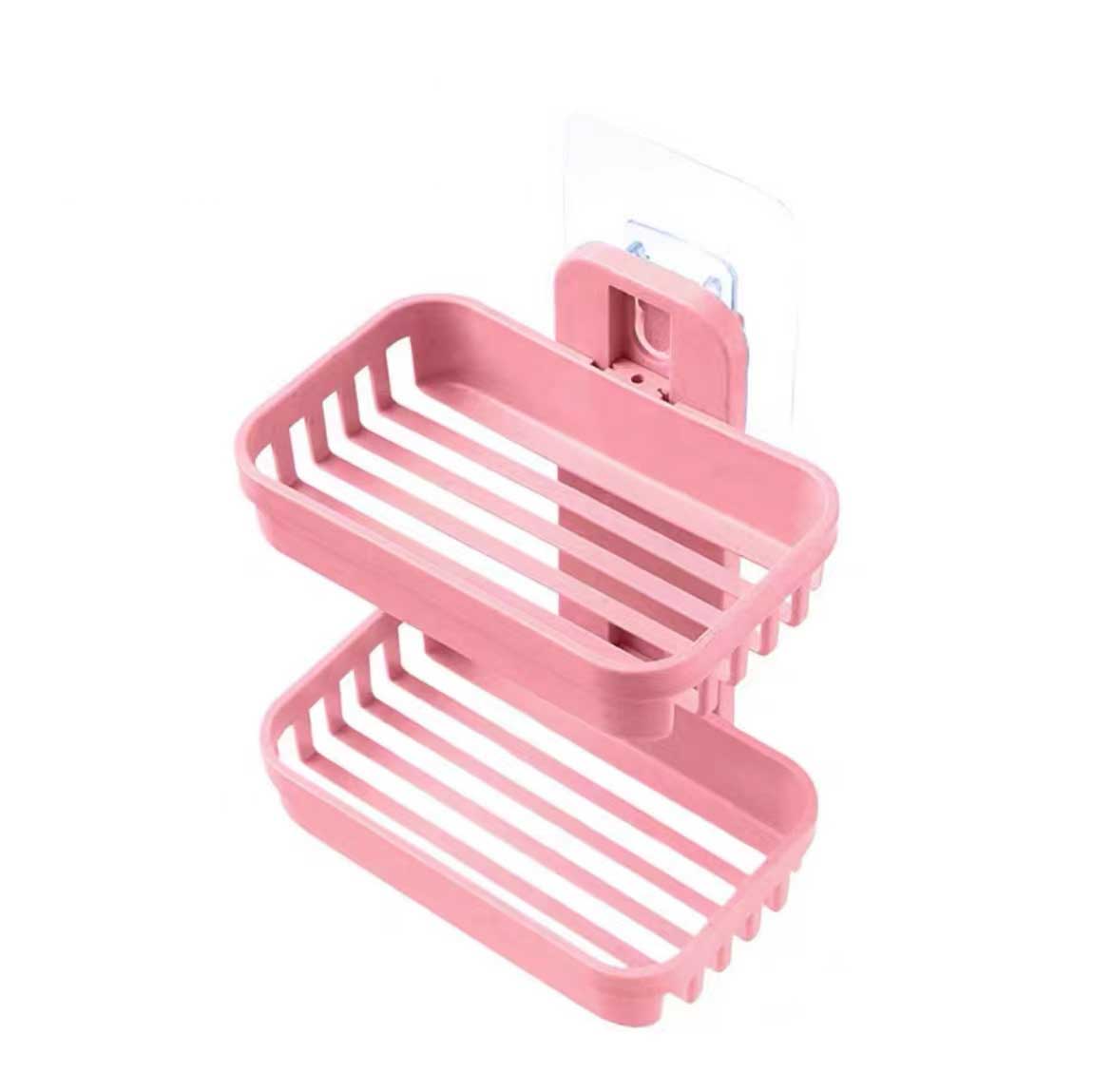 Double-layer Hollow Holder Bathroom Drain Soap Box Suction Cup Soap ...