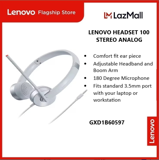 LENOVO HEADSET 100 STEREO ANALOG GXD1B60597 OVER EAR 3.5mm