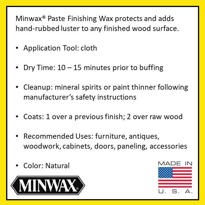 Minwax Paste Finishing Wax Natural 1 lb (.45kg) Lazada PH