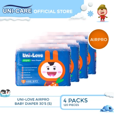 UniLove Airpro Baby Diaper 30's (Small) Pack of 4