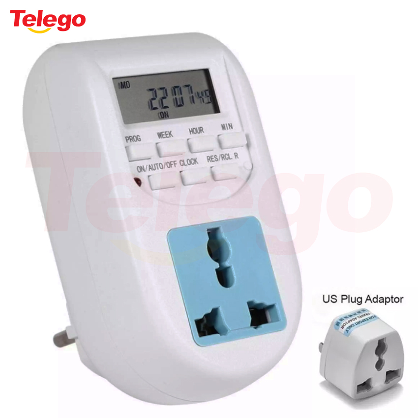 Telego Digital Timer AL06 Electronic Digital Mains EU/US Plug In Timer