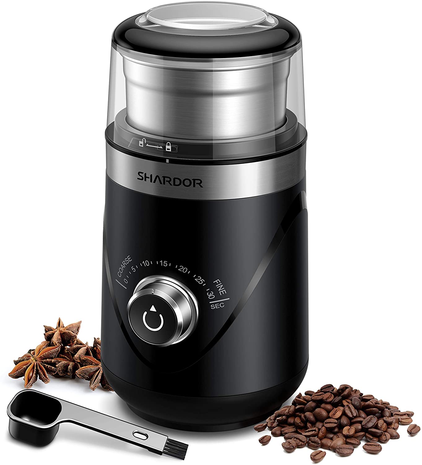 SHARDOR Electric Coffee Grinder Mill with Stainless Steel Blades,  1.4oz/40g, Small Coffee Bean Grinder, Black