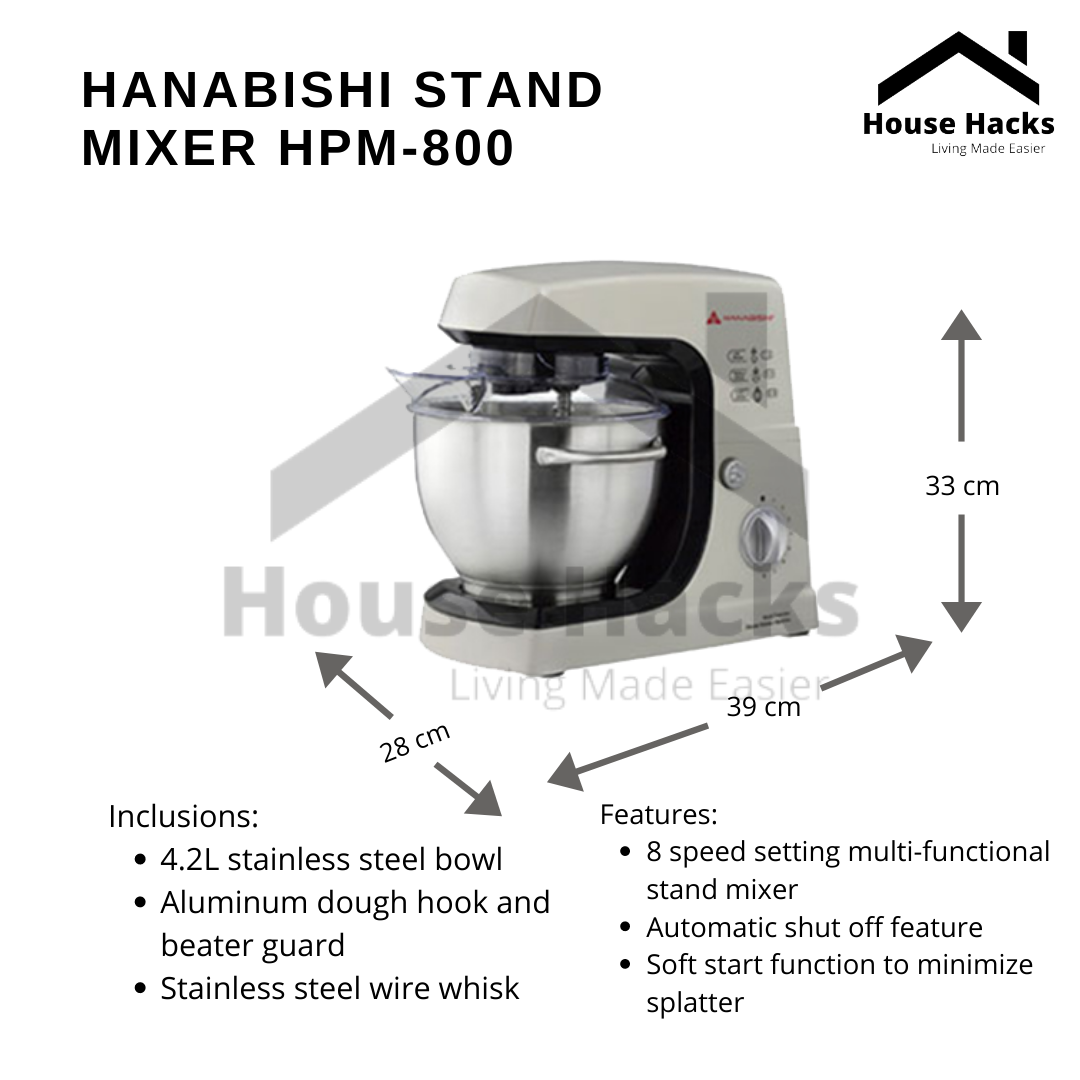 Hanabishi Professional Stand Mixer HPM 800 (House Hacks) Lazada PH
