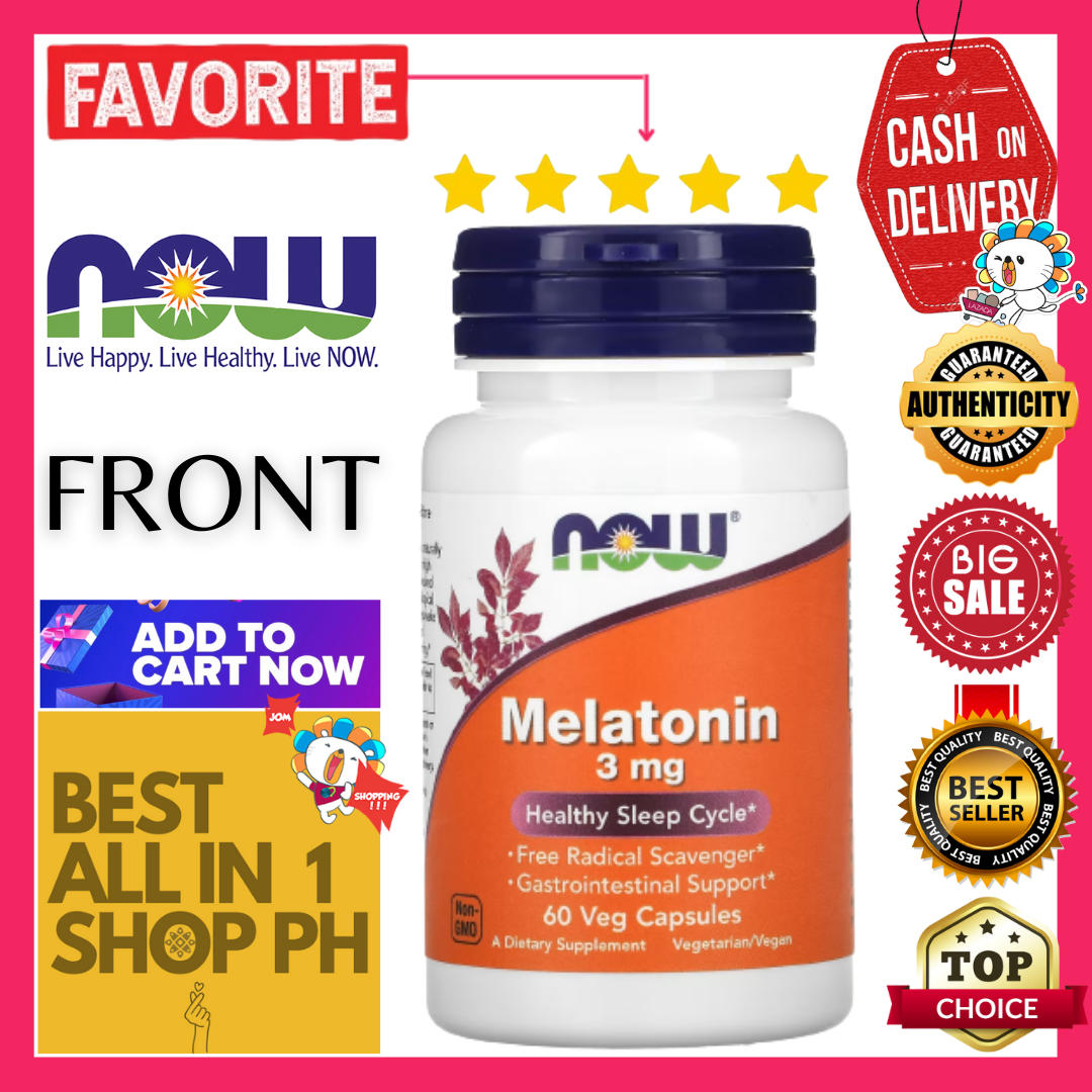 NOW Foods, Melatonin, 3 mg, 60 Veg Capsules Healthy Sleep Cycle
