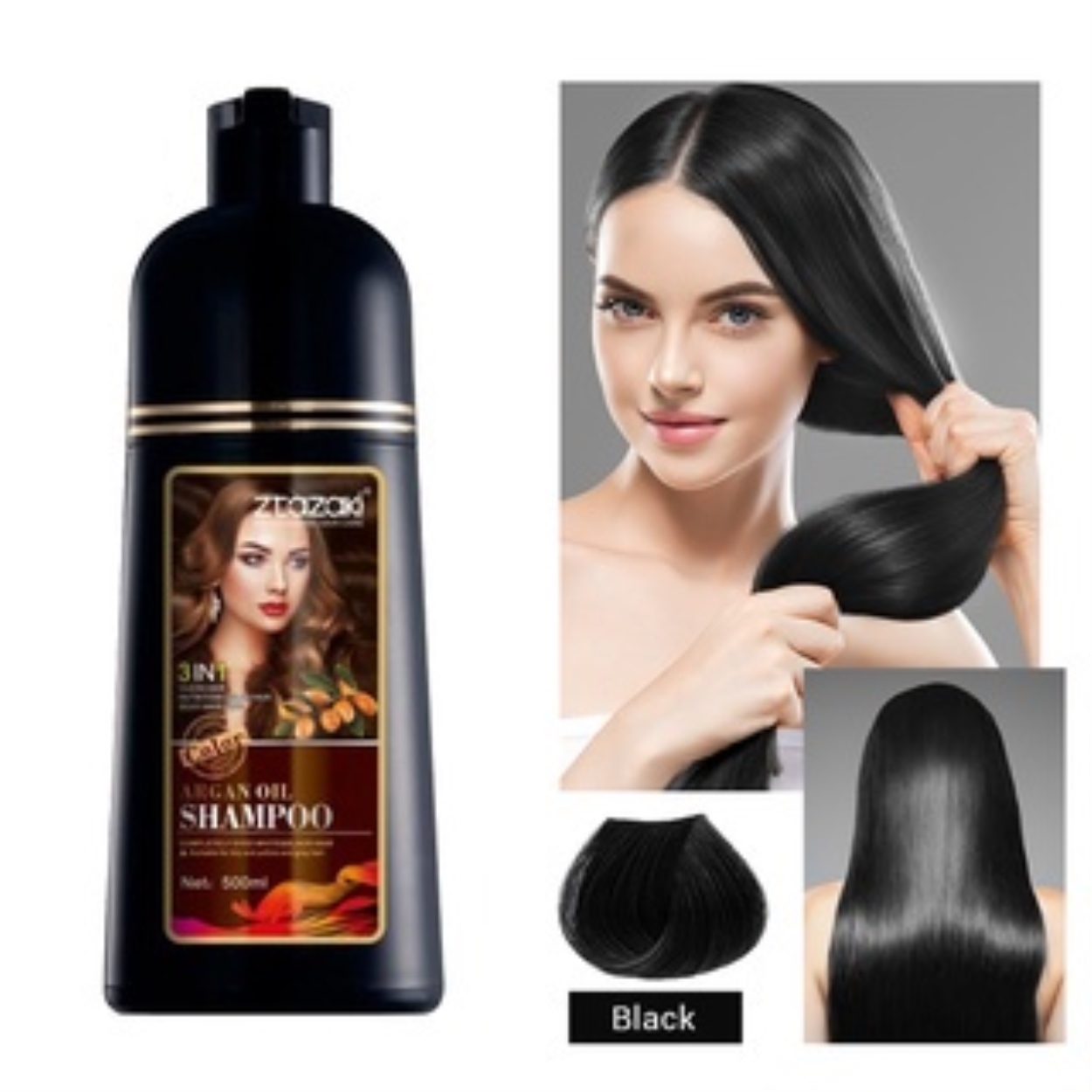 ☁ Brown Ztazaki sin hair black shampoo japan 500ml Black sin Hair ...