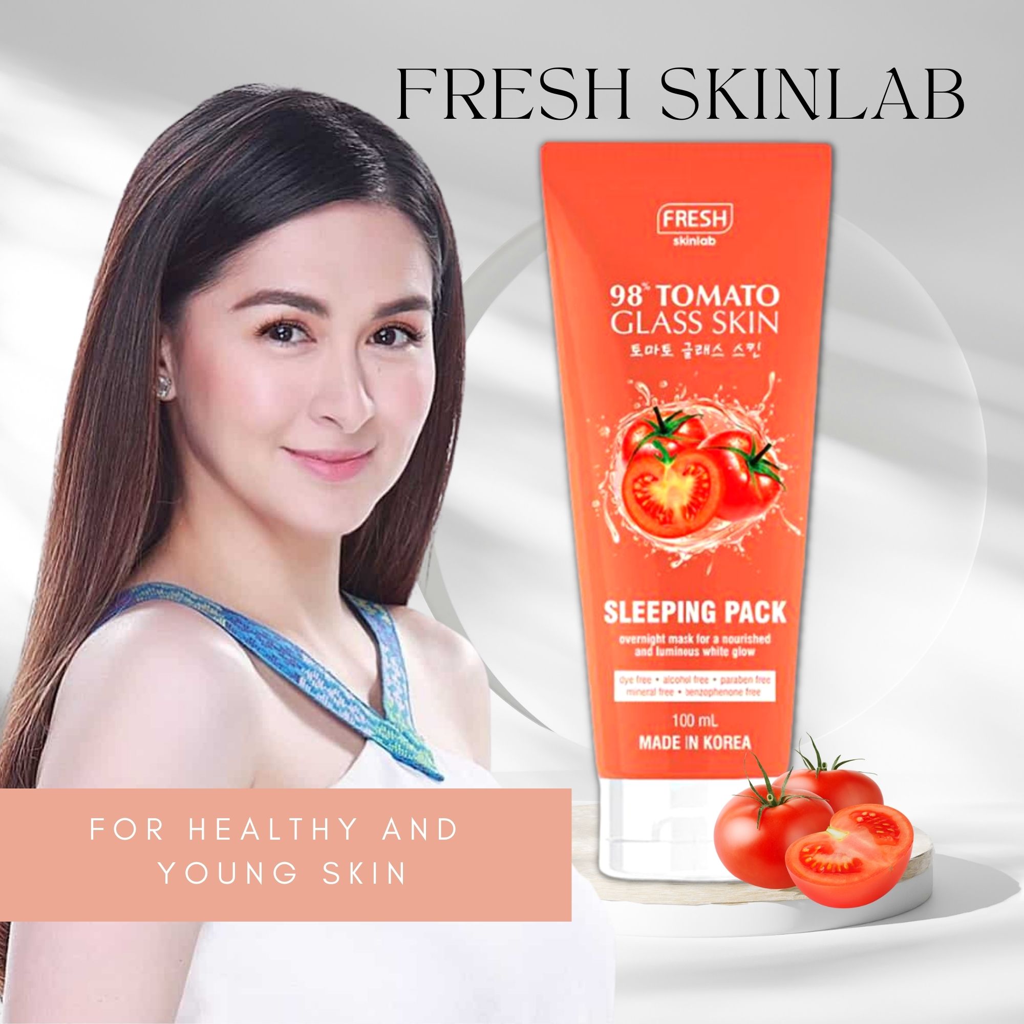 FRESH SKINLAB TOMATO SLEEPING PACK 100ML REJUVENATING GLOWING SKIN 985
