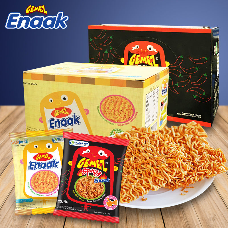 Packaging Indonesian Chicken Noodles Gemez Enaak Barbecue Flavored Crispy Noodles Dry Snack