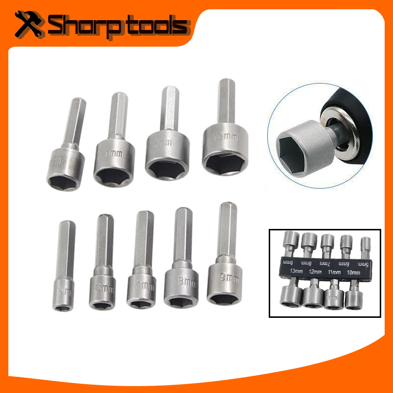 Socket 9piece rotary tool set hexagon handle pneumatic 9pc socket