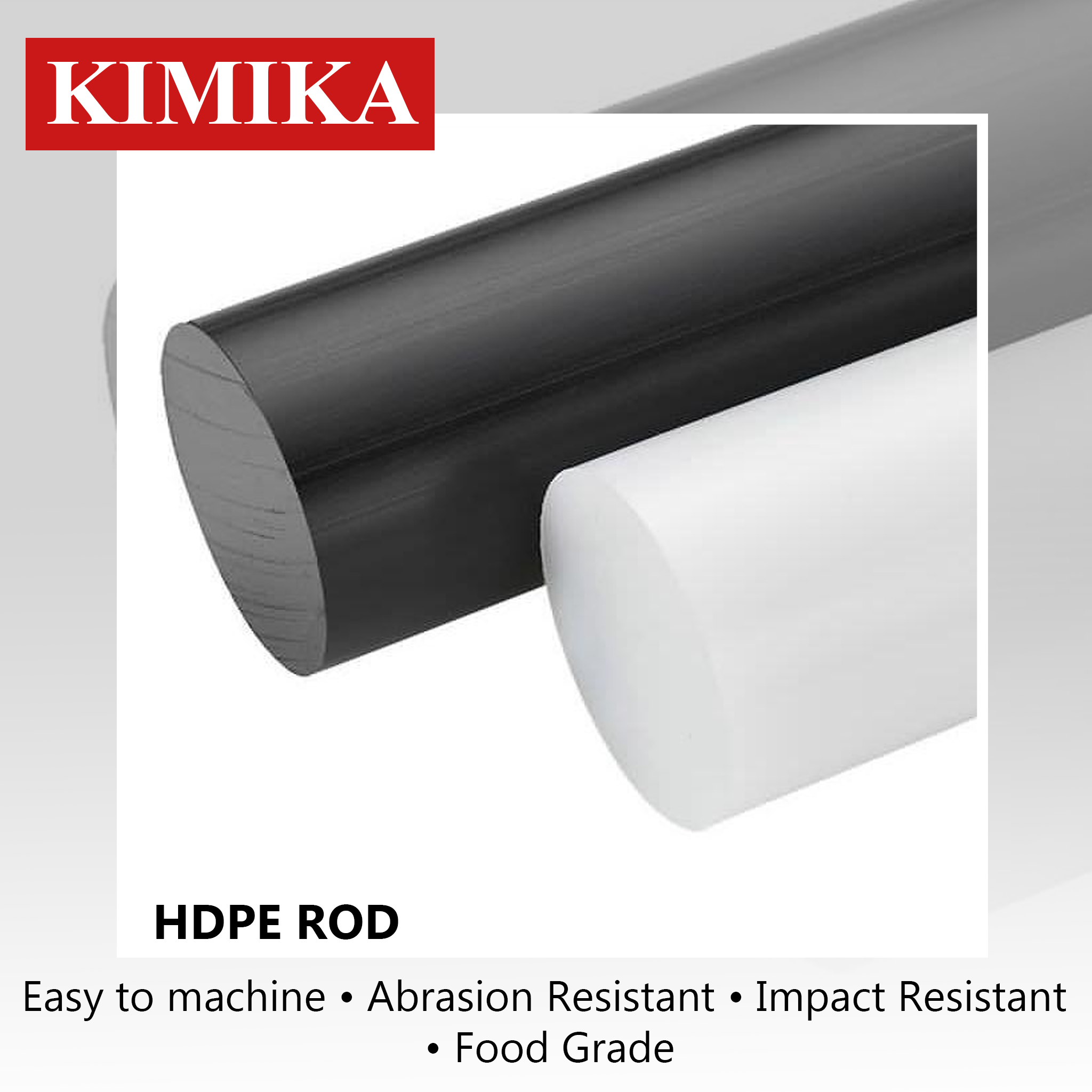 125mm diameter x 1 meter High Density Polyethylene HDPE Rod White