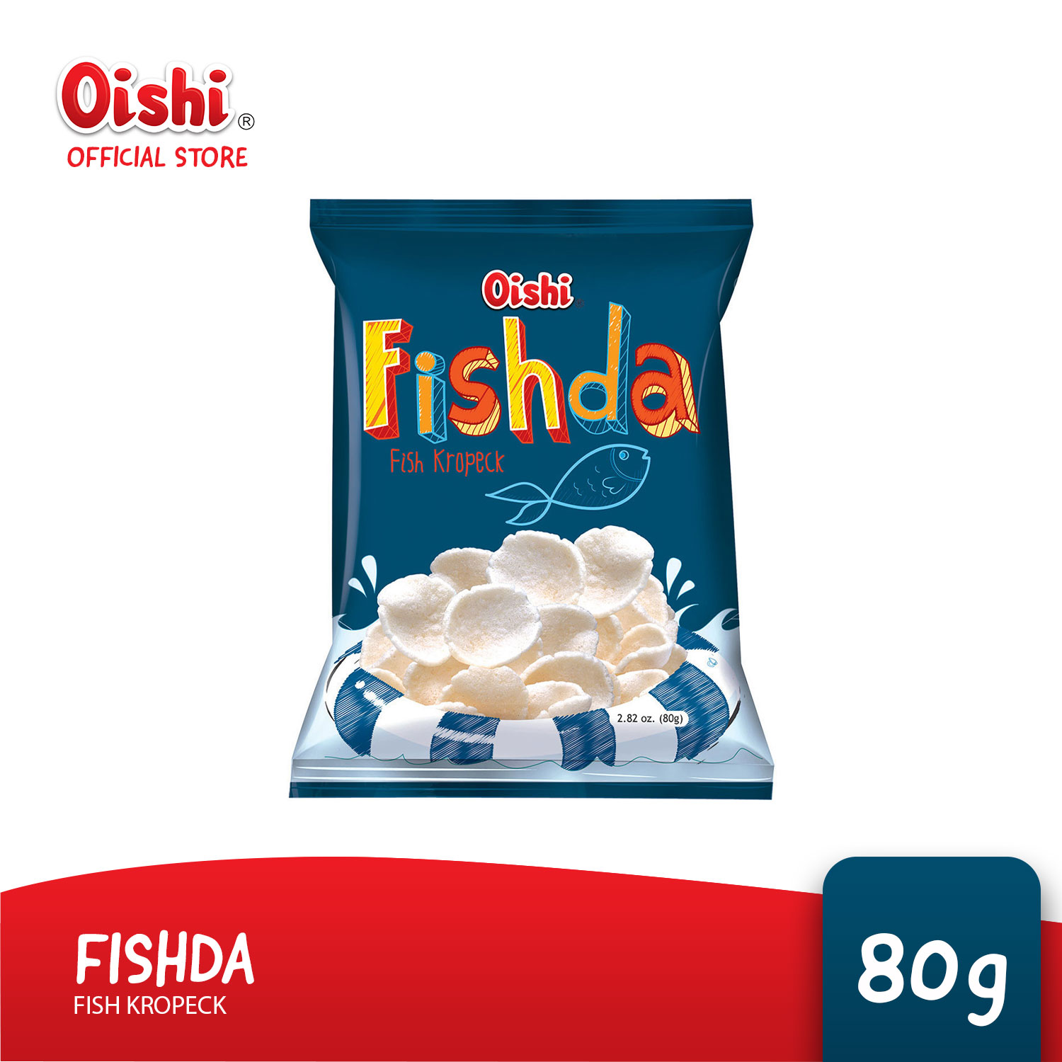 Oishi Fishda 80g [Fish-flavored Kropeck | Fish Chips | Seafood
