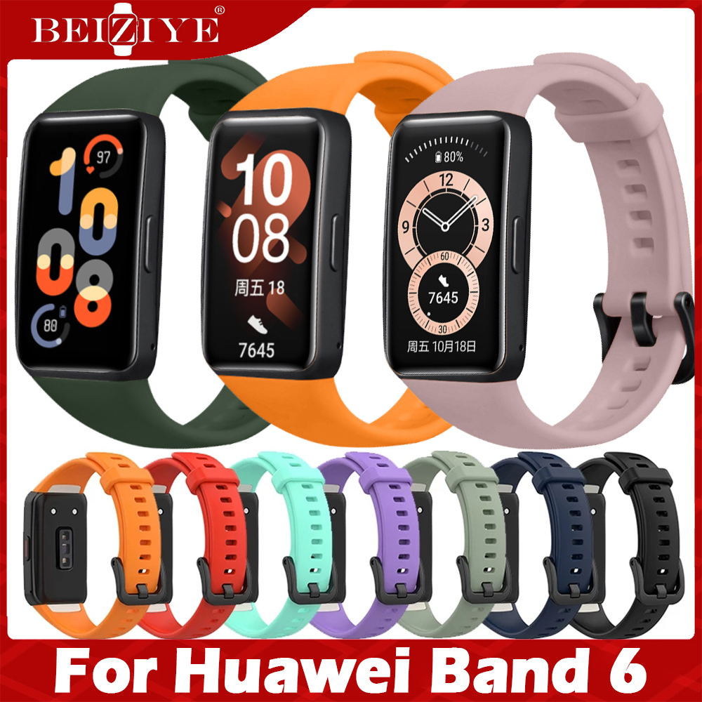 Dây đeo bằng silicone cho Huawei Band 6 Dây đeo thông minh bằng silicone Dây đeo bằng silicone thay thế Dây đeo đồng hồ bằng silicon cho dây đeo của Huawei Band 6