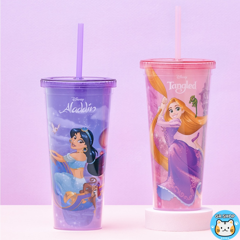 DAISO KOREA X DISNEY PRINCESS tumbler, Straw Water Bottle 650ml