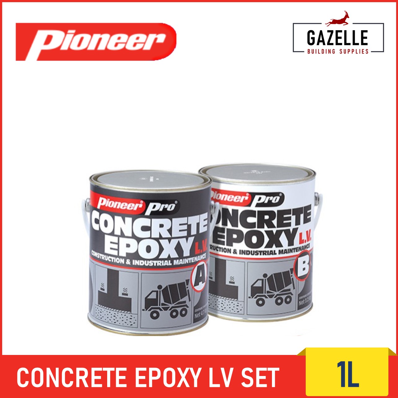 PIONEER PRO Concrete Epoxy High Viscosity H.V. HV / Low Viscosity L.V