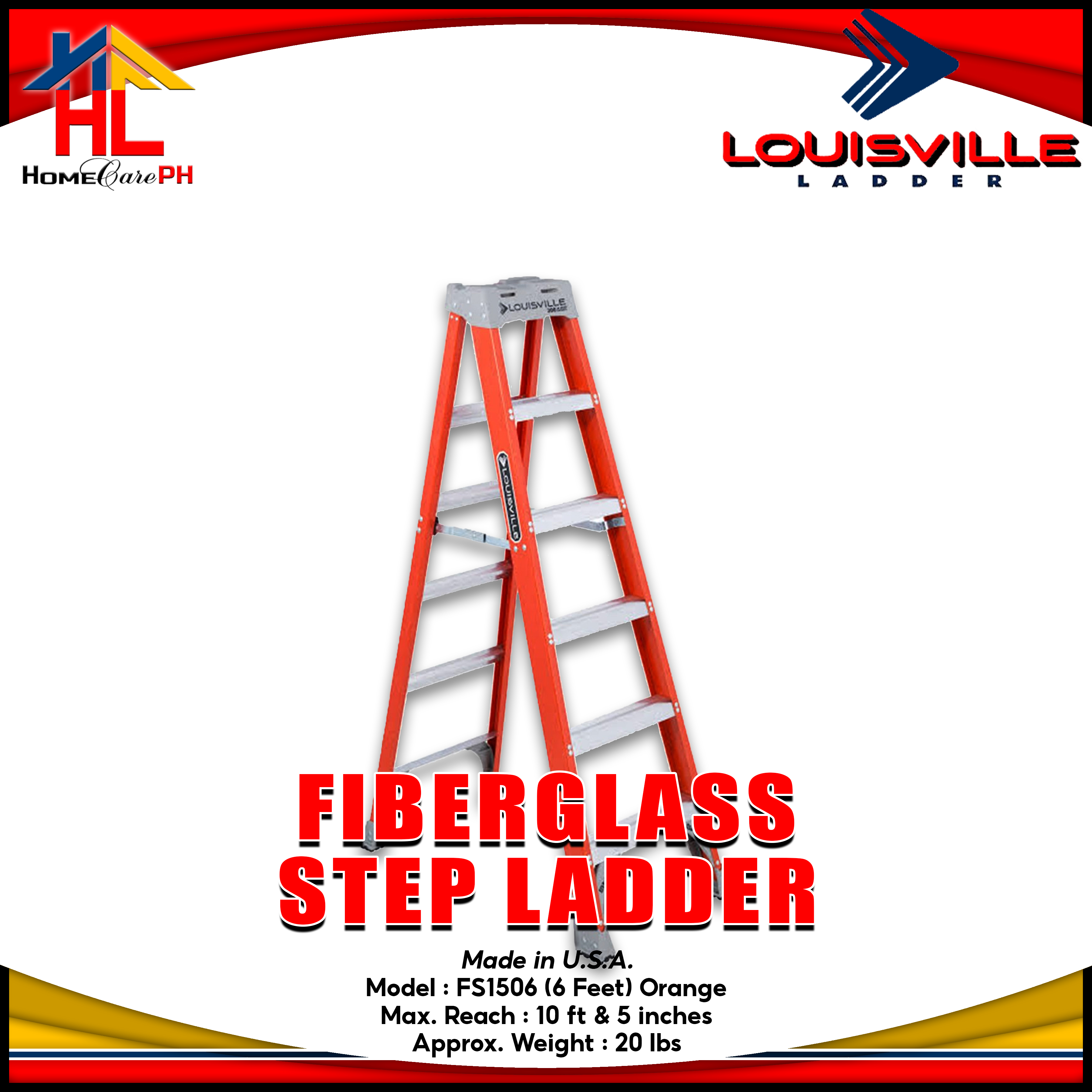 Louisville 6 deals ft fiberglass ladder