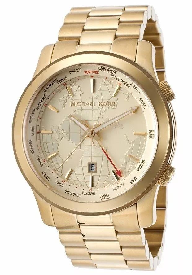 Michael Kors MK Runway GMT Champagne (World Globe) Dial Yellow Ion-plated  Watch (MK5960) | Lazada PH
