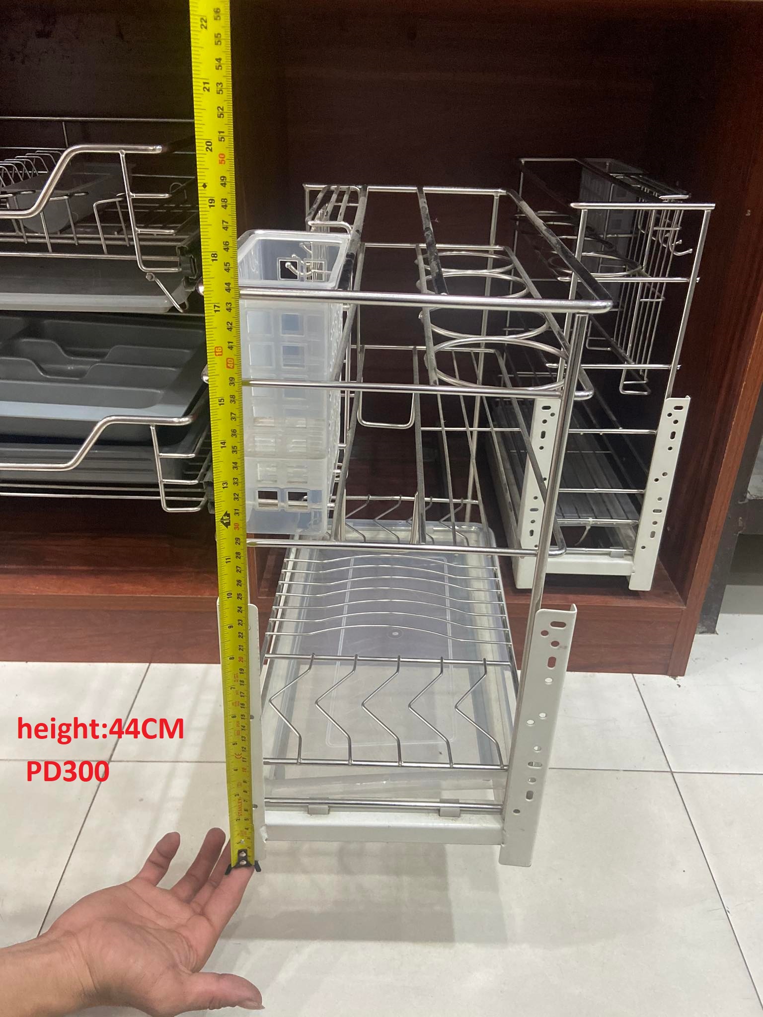 Heavy Duty 304 Complete Set Stainless Pull out Wire Basket / Condiments