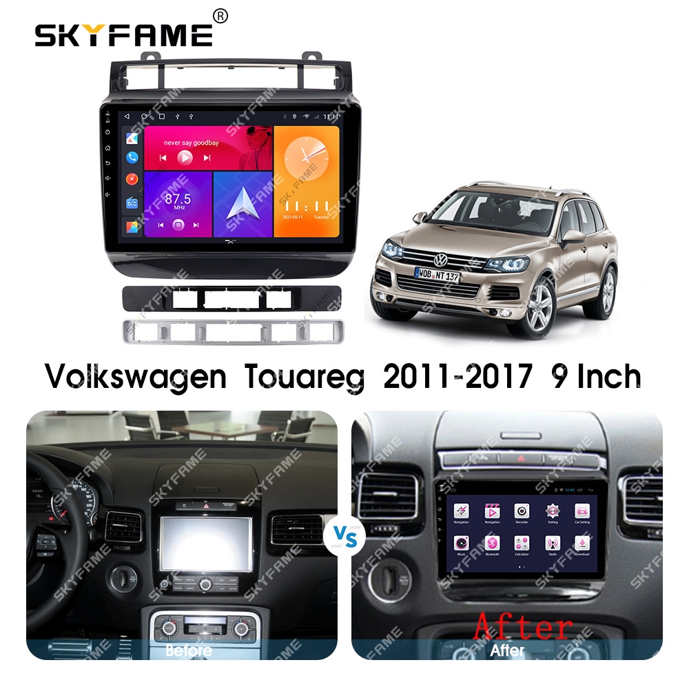 SKYFAME Car Frame Fascia Adapter Canbus Box Android Radio Dash Fitting  Panel Kit For Volkswagen Touareg