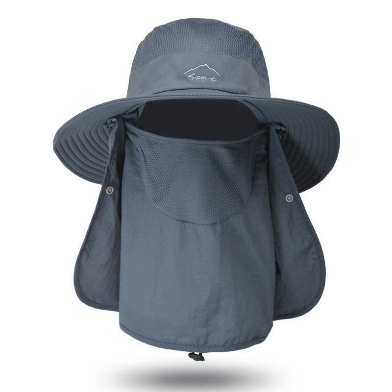 Outdoor UV Protection Sun Hat Neck Face Flap Wide Brim Cap for Fishing  Hiking