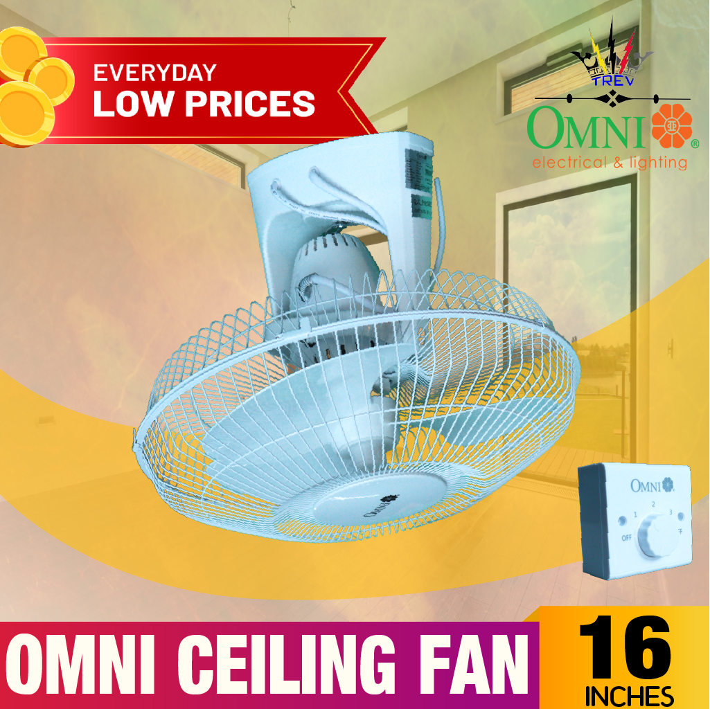 TREV Omni Wall Mounted and Ceiling Mounted Orbit Electric Fan 16