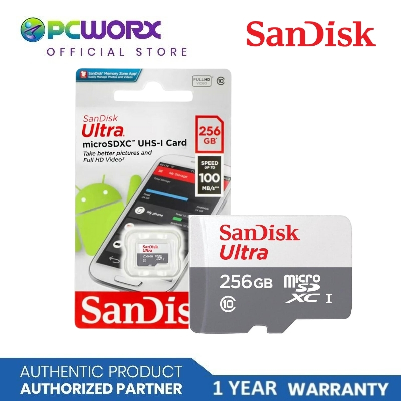 Sandisk SDSQUNR-256G-GN3MN 256GB Ultra MicroSDXC C10 UHS-1 100MB/S