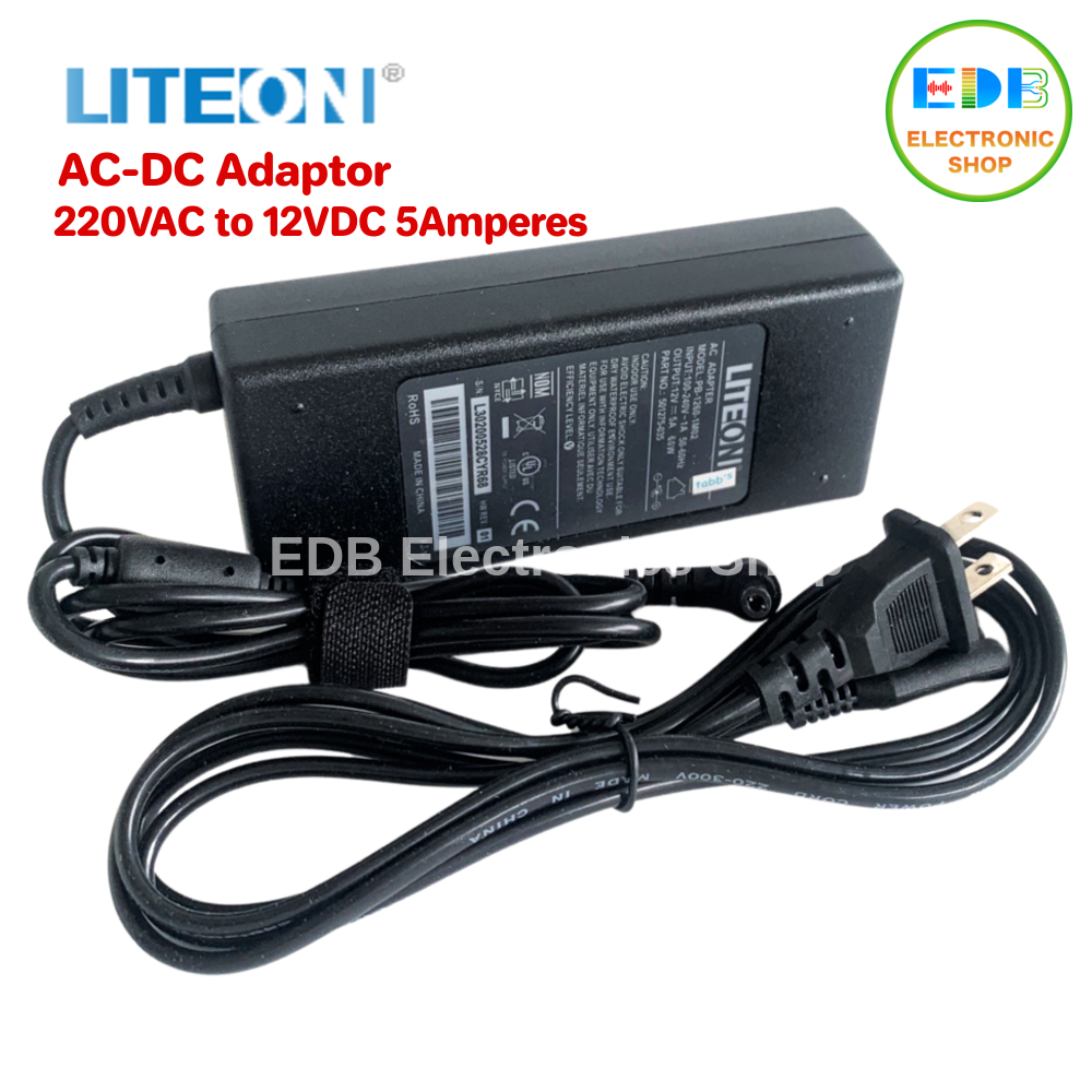LITEON AC/DC Adaptor 12V 5A Heavy Duty Power Supply Adapter 12VDC