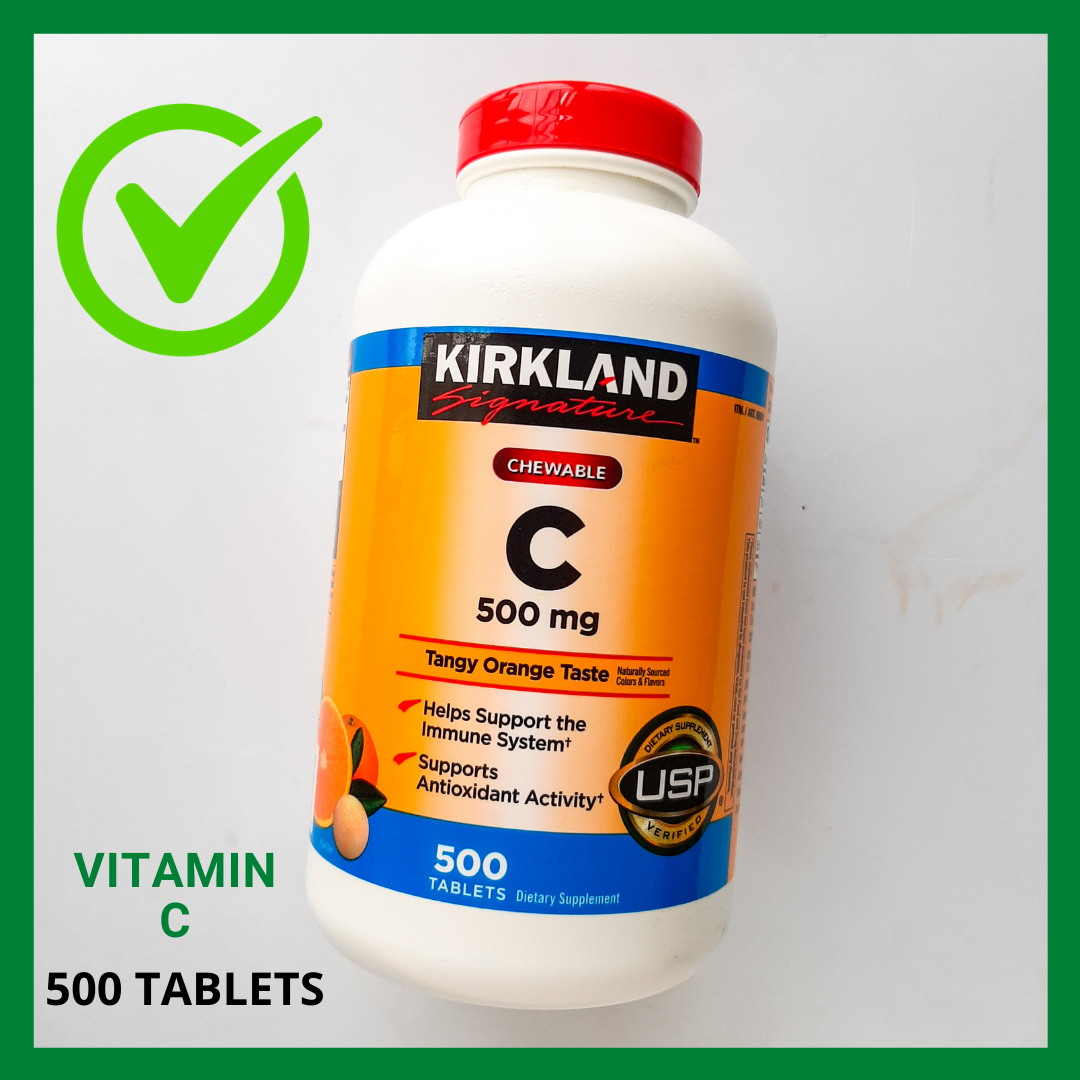 Kirkland Vitamin C 500 mg Chewable C500 Immune Antioxidant Sodium