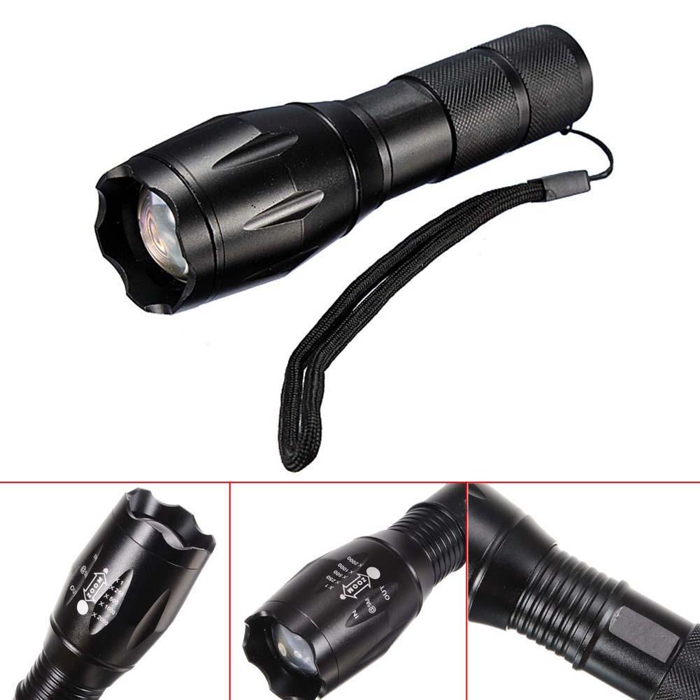 10000LM T6 LED Zoomable Focus 18650/AAA Torch Lamp Light 5 Modes & Battery Charger Bicycle Holder Clip