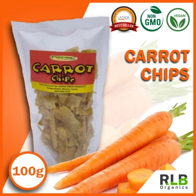 100 grams Carrot Veggie Chips - Healthy Snack Food Rich in Iron, Iodine and Calcium - Healthy Chichirya - No Preservatives, No Coloring, No Additives, No Artificial Flavorings, No MSG - Healthy Veggie Chips Chichirya for Kids