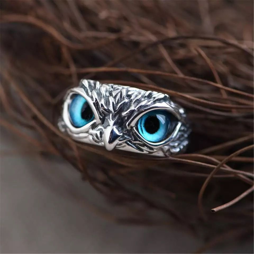 Vintage Style Owl Crystal 925 Silver Animal Ring for Men Women Fashion Punk  Stainless Steel Jewelry | Lazada PH