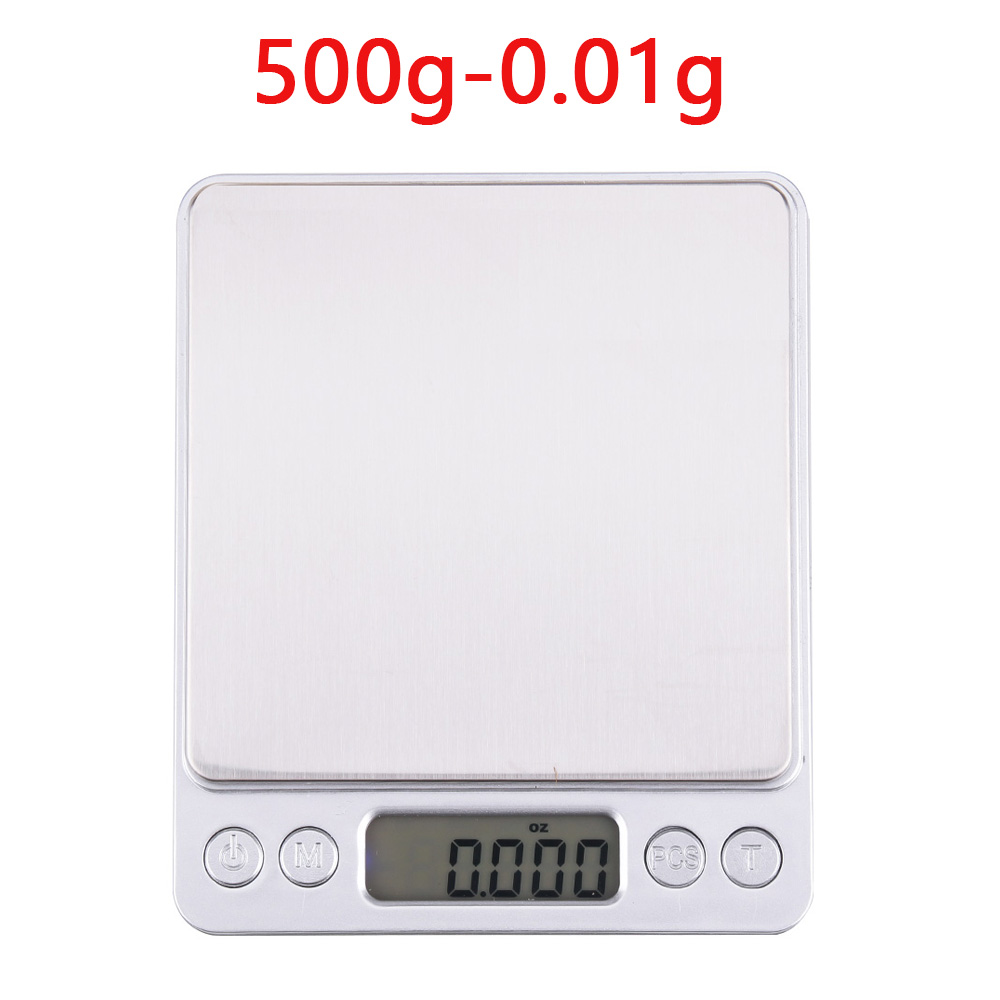 5000.01g Accurate Kitchen Scale High- Jewelry Scale Food Scale Electric Kitchen Scale with Two Trays Kitchen Baking Scale Pocket Scale, Size: 500g