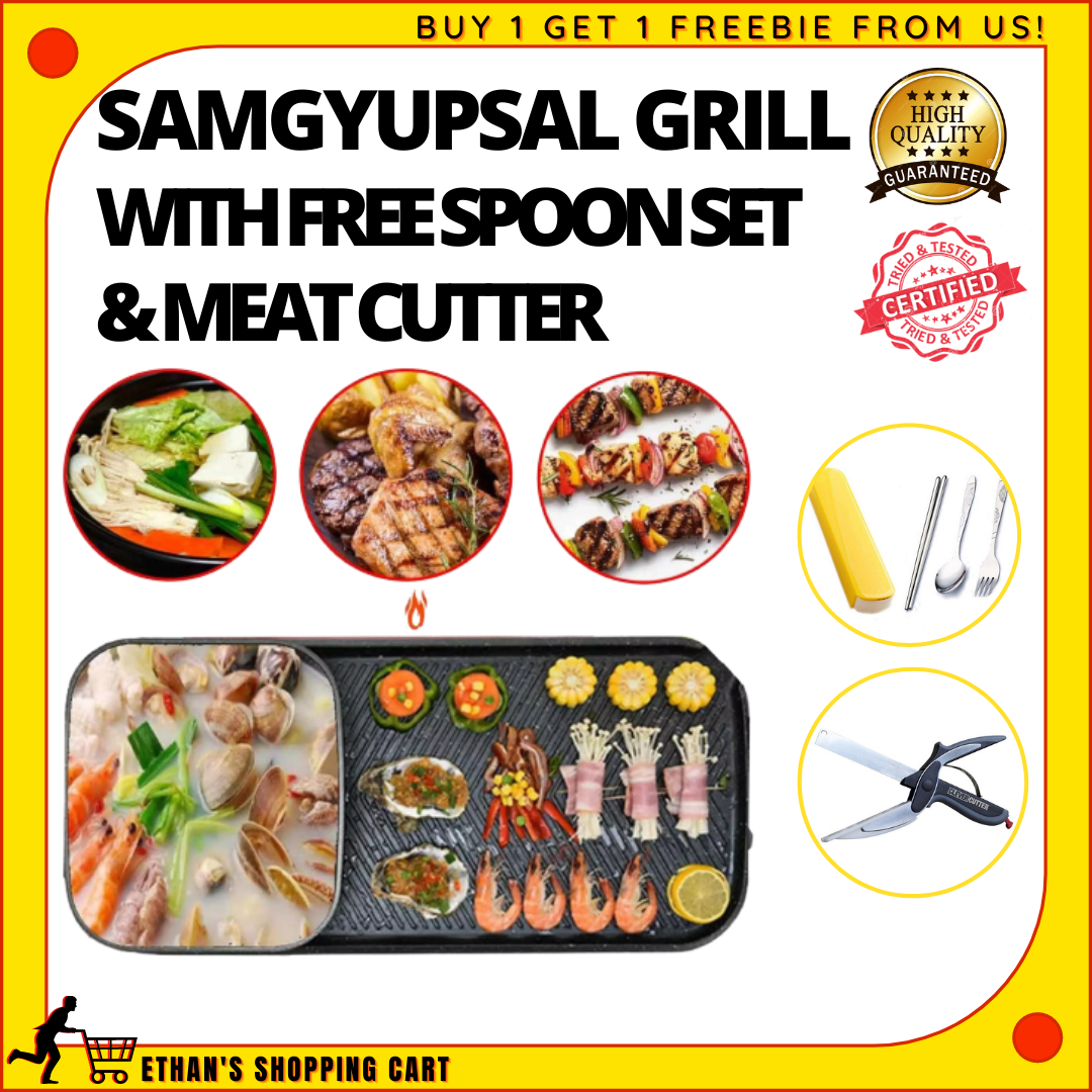ETHAN SC Samgyupsal Set 2in1 Grill with FREE Meat Cutter and Food