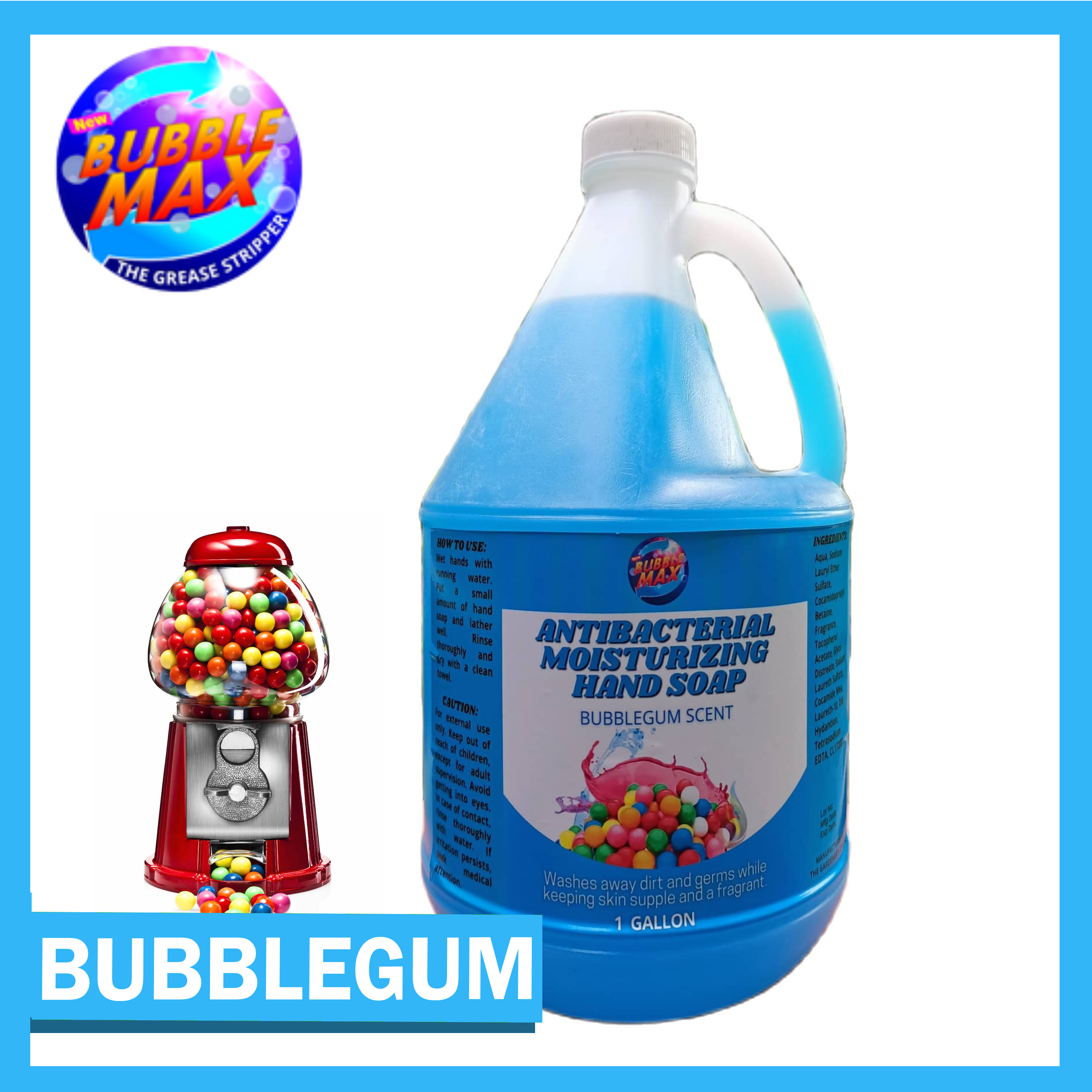 ANTIBACTERIAL MOISTURIZING HAND SOAP BUBBLEGUM SCENT 3.2 LITER BUBBLE