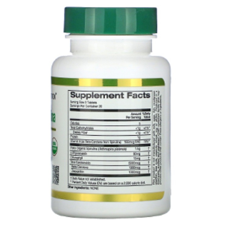 COD California Gold Nutrition Organic Spirulina USDA Organic 500 mg 60