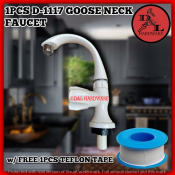 Rotatable PVC Goose Neck Kitchen Faucet - Single Cold - 