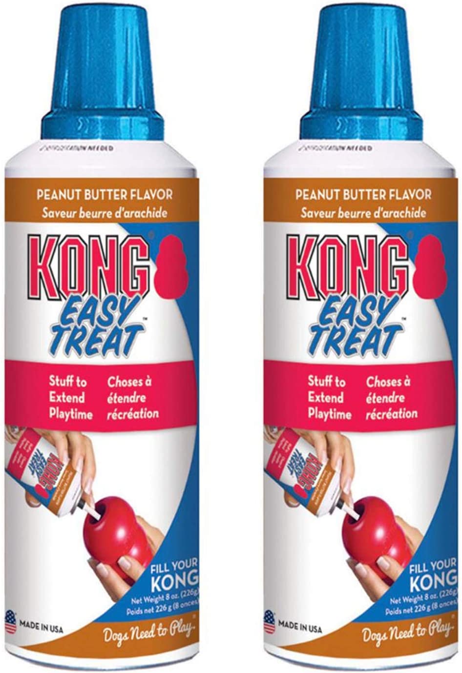 KONG - Easy Treat - Dog Treat Paste - 8 Ounce (2 Pack) Peanut Butter with  Bacon and Cheese