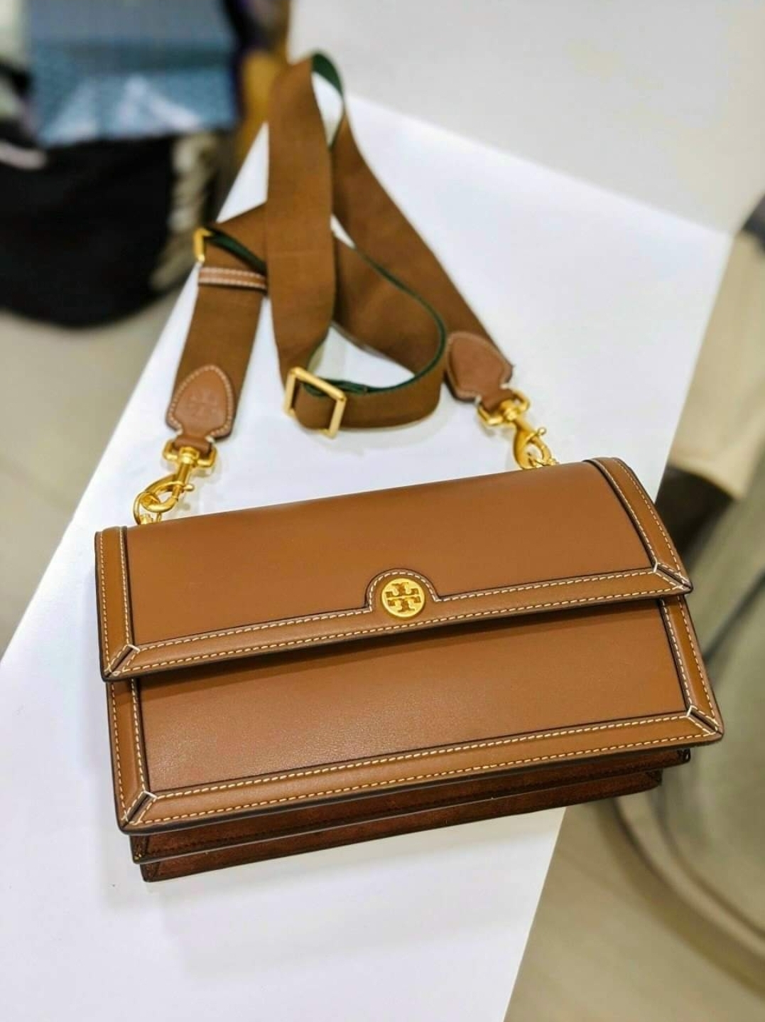 .Y . 80766 T Monogram Moose Leather Shoulder Bag with Flap and  Magnetic Snap Closure - Women's Convertible Bag | Lazada PH