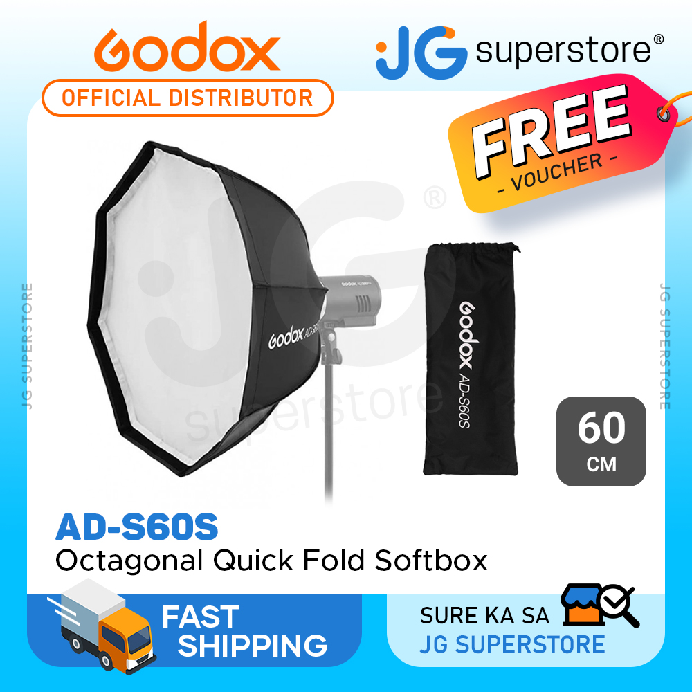 Godox AD-S60S 60cm Octagon Quick Fold Softbox with Grid and Mount