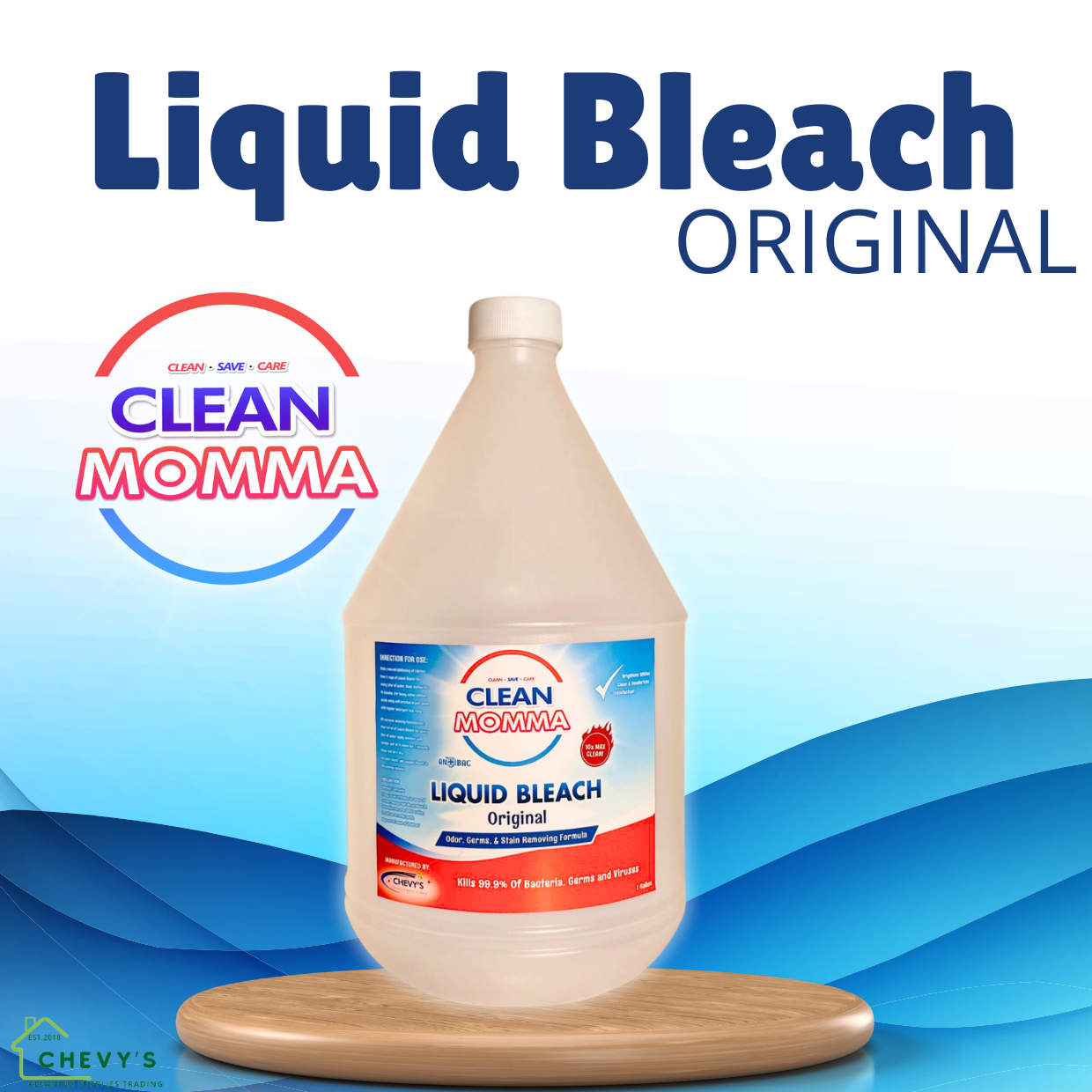 Liquid Bleach Disinfectant 1 Gallon (Original) / Multipurpose Clothes