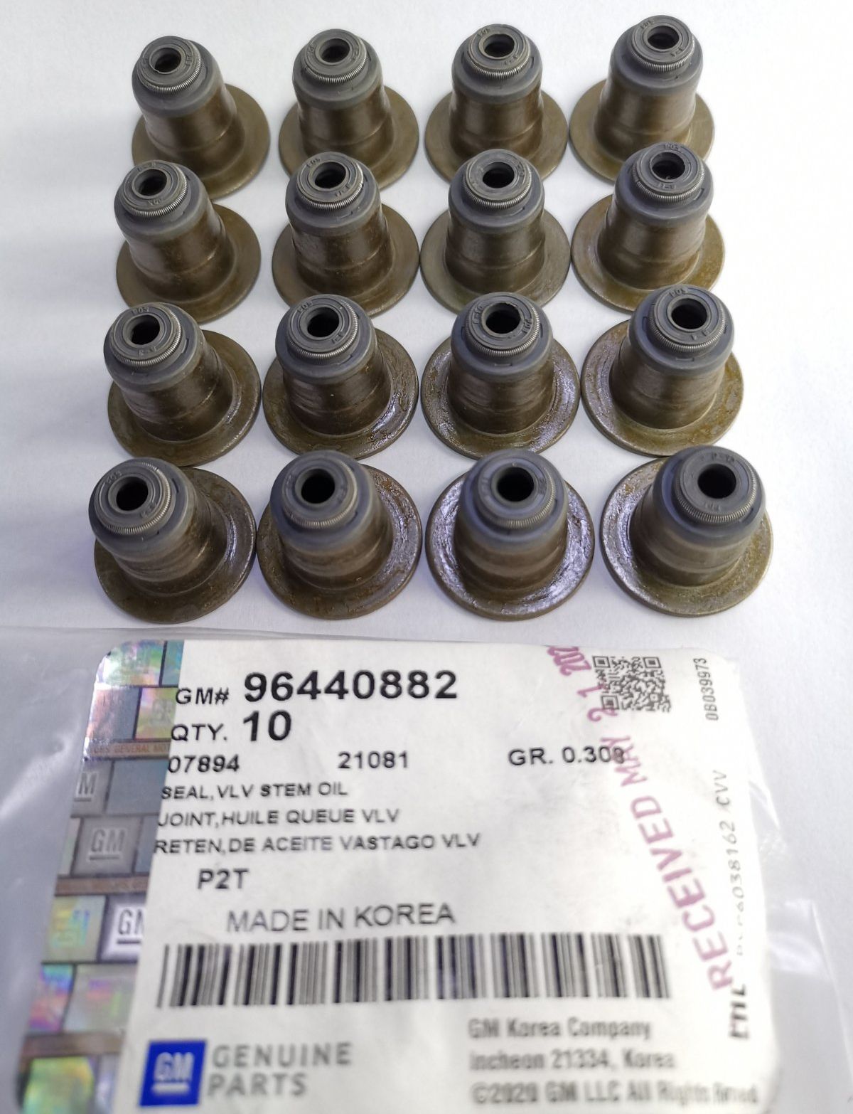 GM Valve Seal Set ( 16 pcs ) for Chevrolet Spark 1.0L & 1.2L 20112015