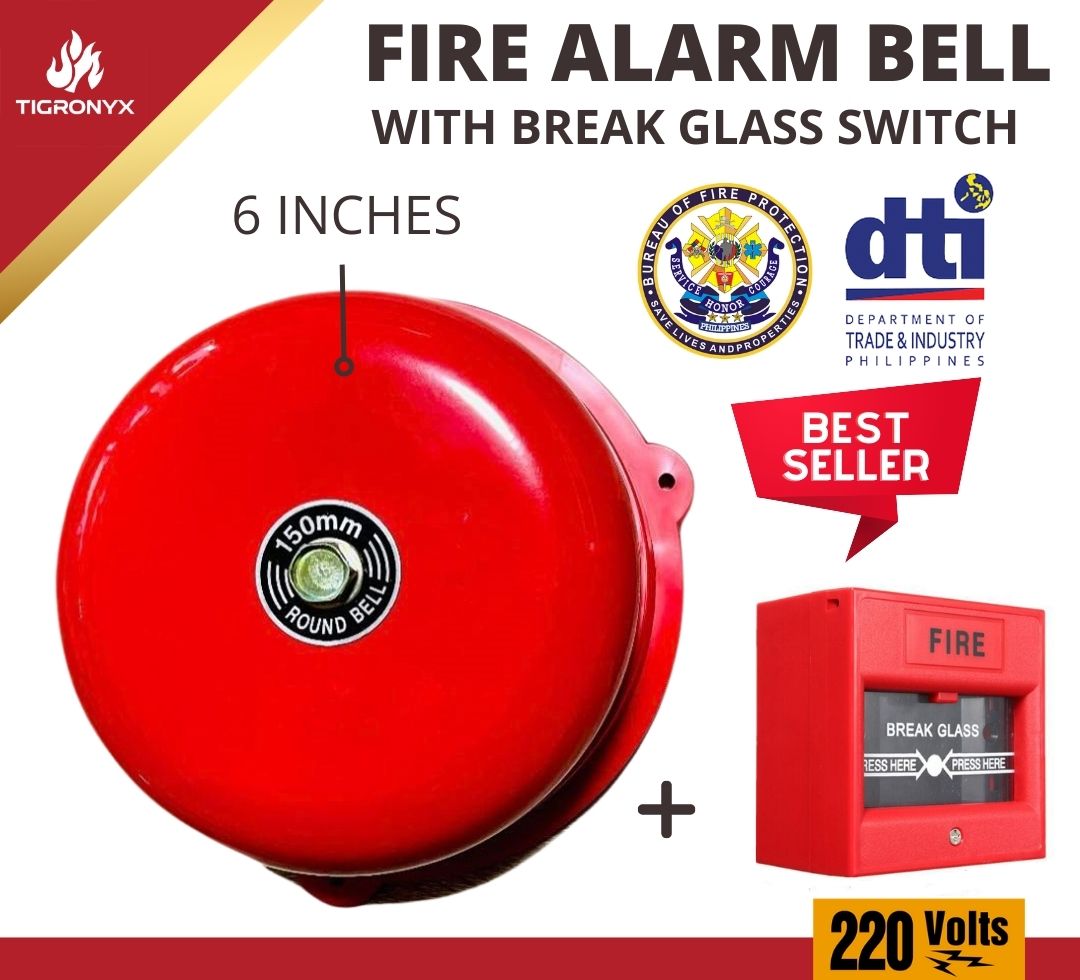 ice Carelessness Bandit Fire Alarm Bell 6 inches 220V & Manual Push Button | Lazada PH