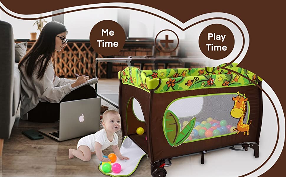 Smart Folding Portable Travel Baby Bed Crib Convertible to Rocker