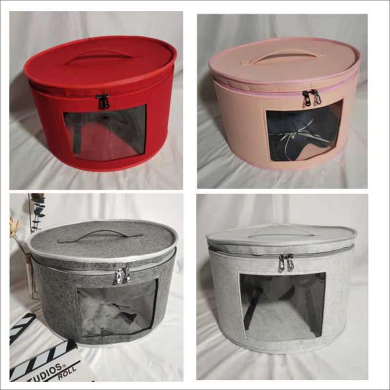 Hat Box Organizer Round Travel Hat Boxes Foldable Hat Storage Bag with Dustproof Lid Large Hat Storage Box Hat Boxes