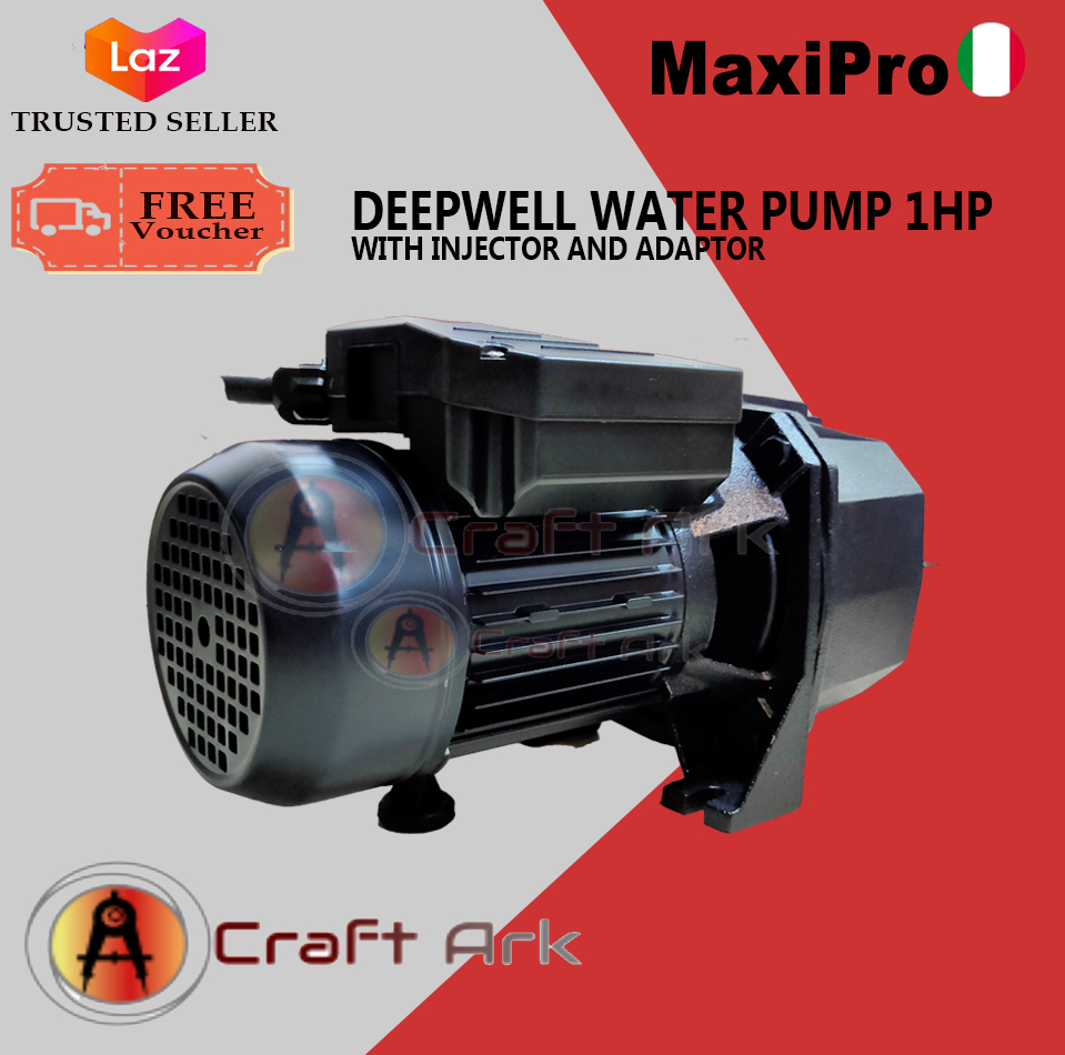 Maxipro Deep Well Water Pump Motor 1HP with Injector and Adapter ITALY