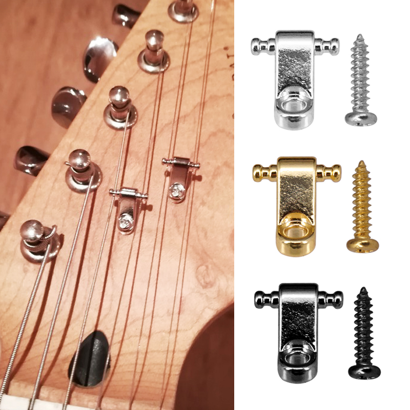 Guitar Roller String Retainers 4 Sets - Metal String Trees With Screws ...