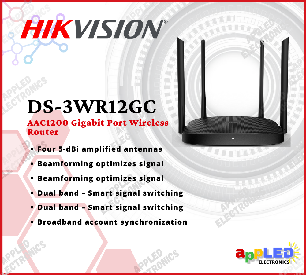 Hikvision DS-3WR12GC 1200M Dual Band Gigabit Wireless Router | Lazada PH