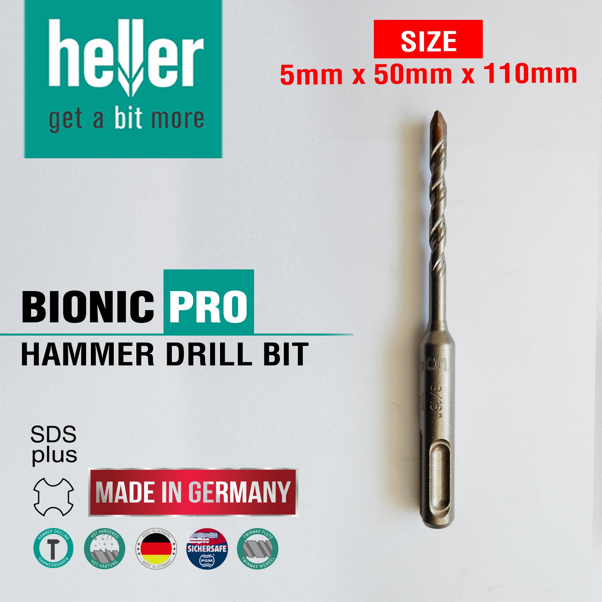 HELLER 5/8" X 4" HIGH QUALITY GERMAN CARBIDE TIP SDS PLUS HAMMER DRILL BIT NEW 