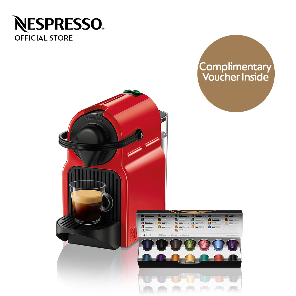 Nespresso® Inissia Coffee Maker Red with Free Coffee Capsules Lazada PH